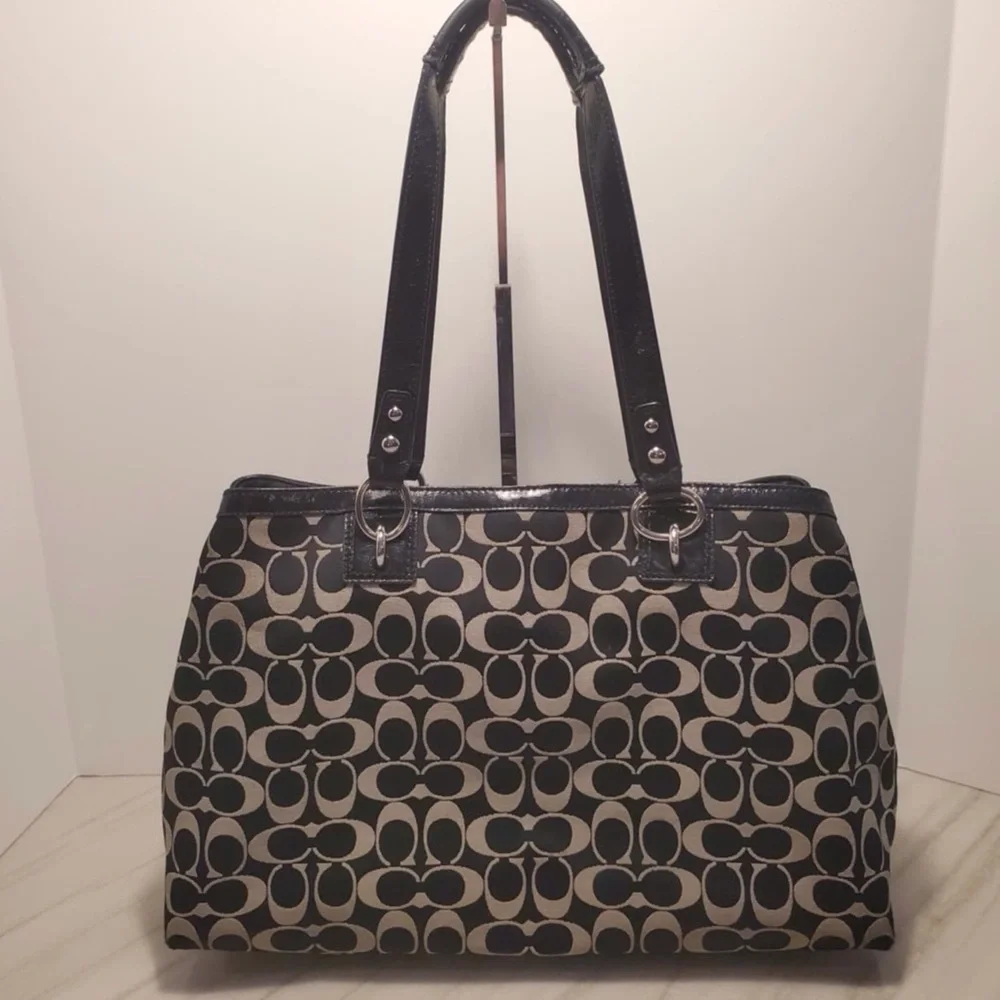 Coach F19188 Penelope Satchel in Black Logo Print